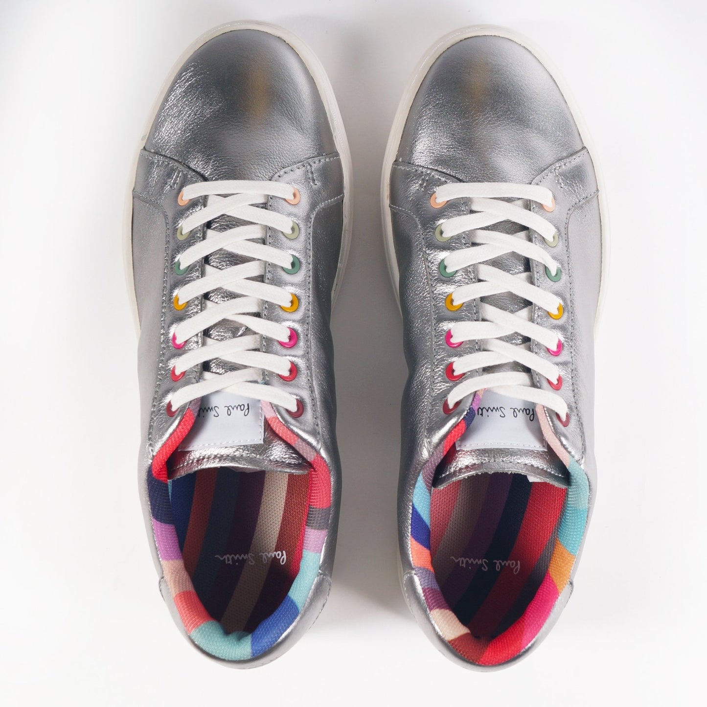 Leather Metallic 'Lapin' Trainers - Silver