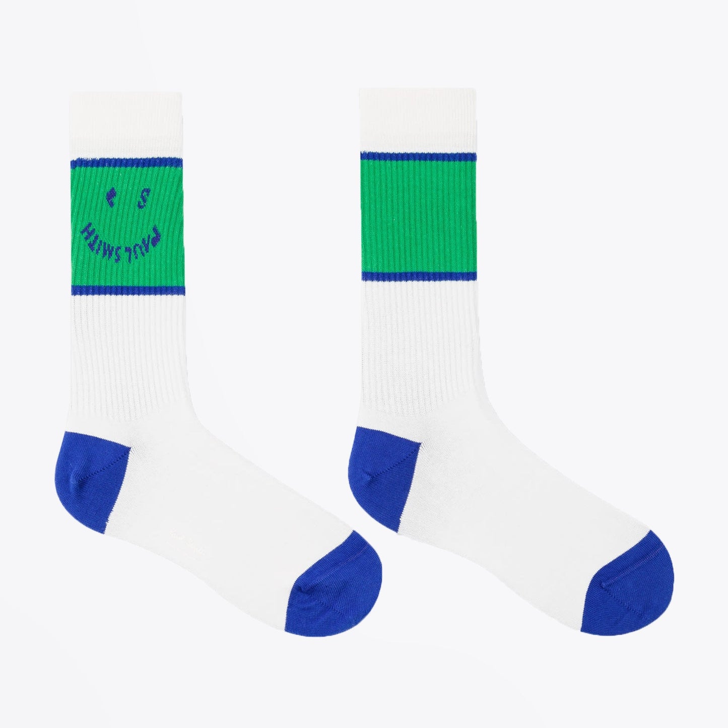 - 'PS Happy' Ribbed Socks - White