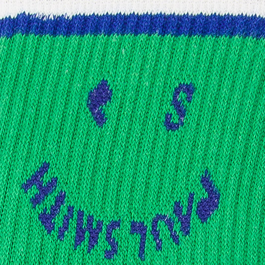 - 'PS Happy' Ribbed Socks - White