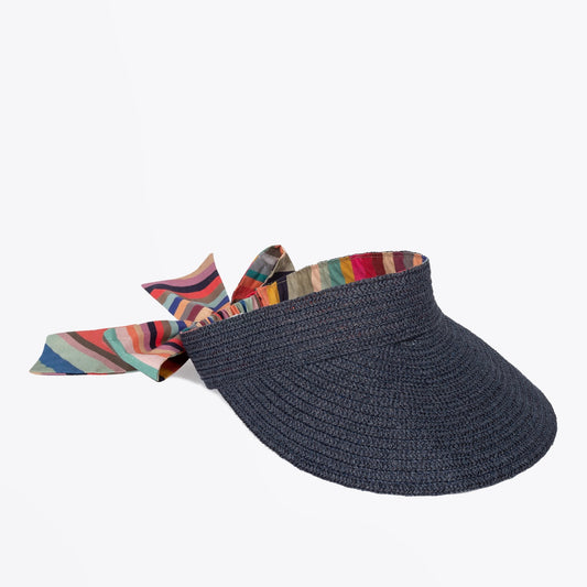 - Swirl Woven Visor - Navy