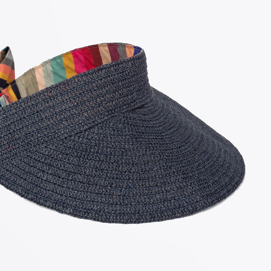 - Swirl Woven Visor - Navy