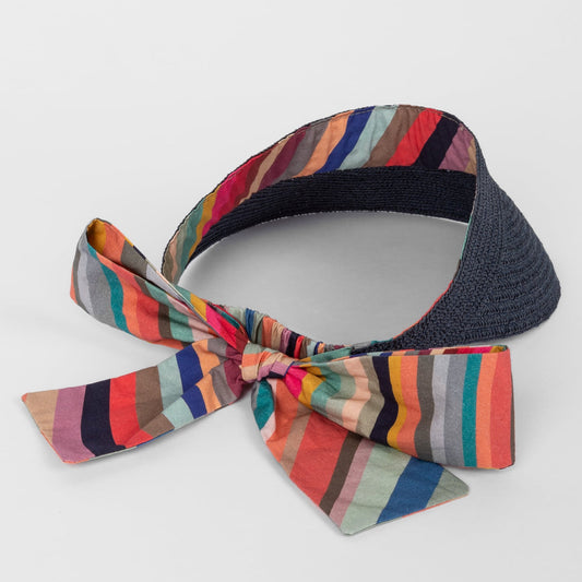 - Swirl Woven Visor - Navy