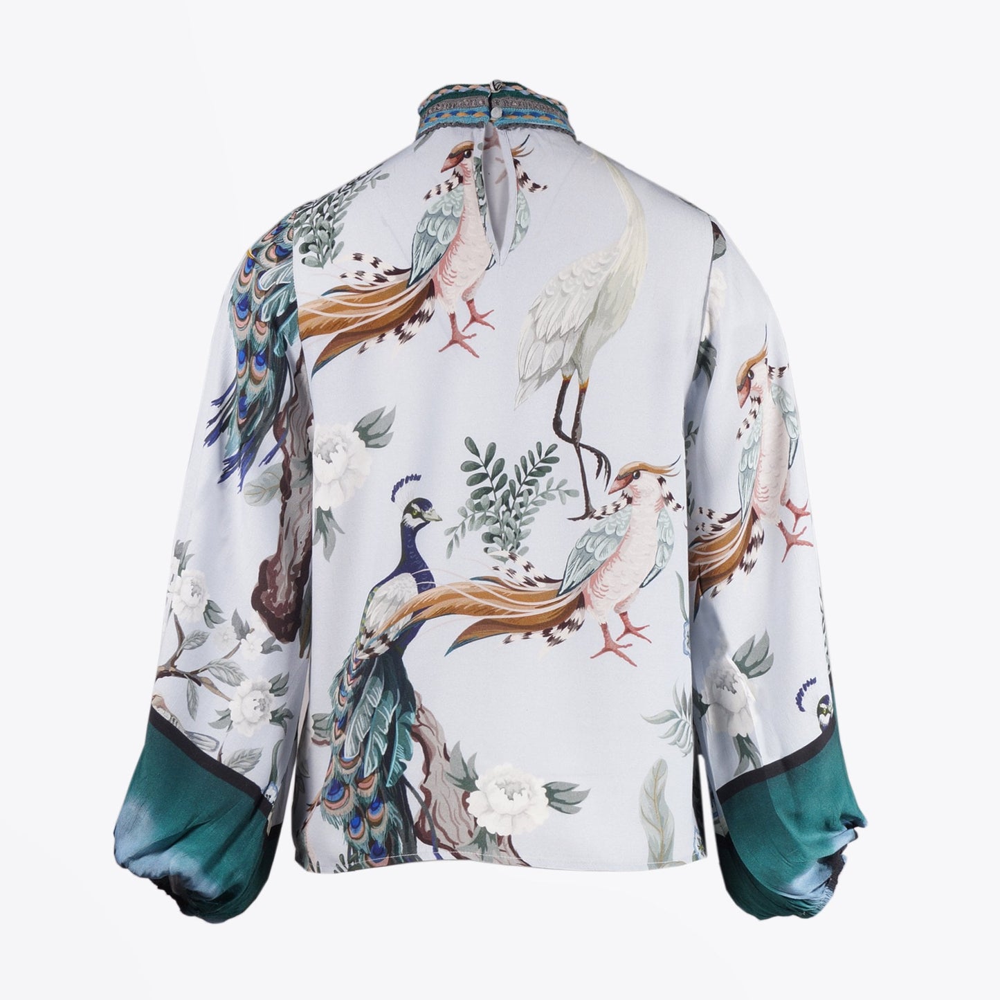 Misa Bird Print Top - Blue/Multi