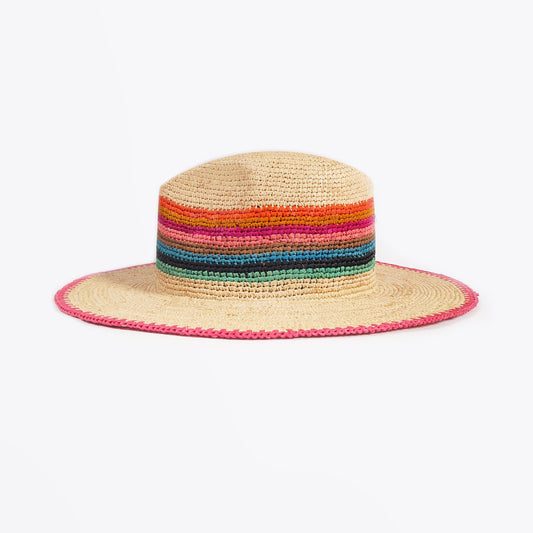 - 'Swirl Stripe' Crochet Hat - Beige/Multi