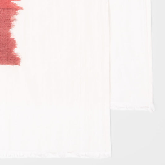 - 'Painted Stripe' Print Silk-Blend Scarf - Pink