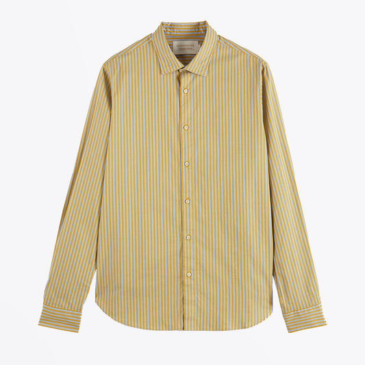 - Striped Cotton Shirt - Mustard