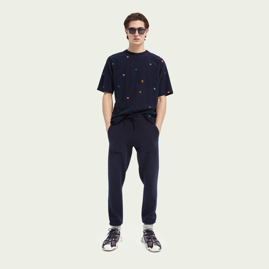 - Embroidered T-Shirt - Navy