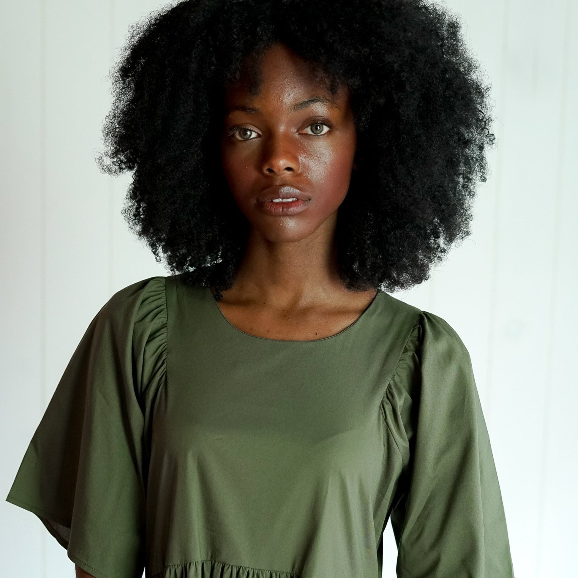 Humility Jessie - Midi Cotton Dress - Khaki