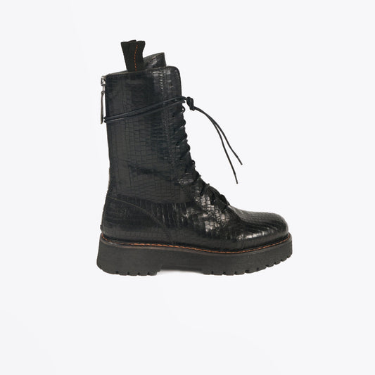 - Scorpio - Textured Leather Boots - Black