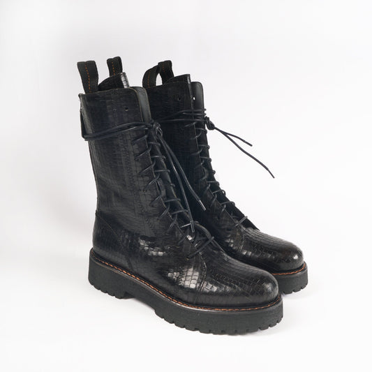 - Scorpio - Textured Leather Boots - Black