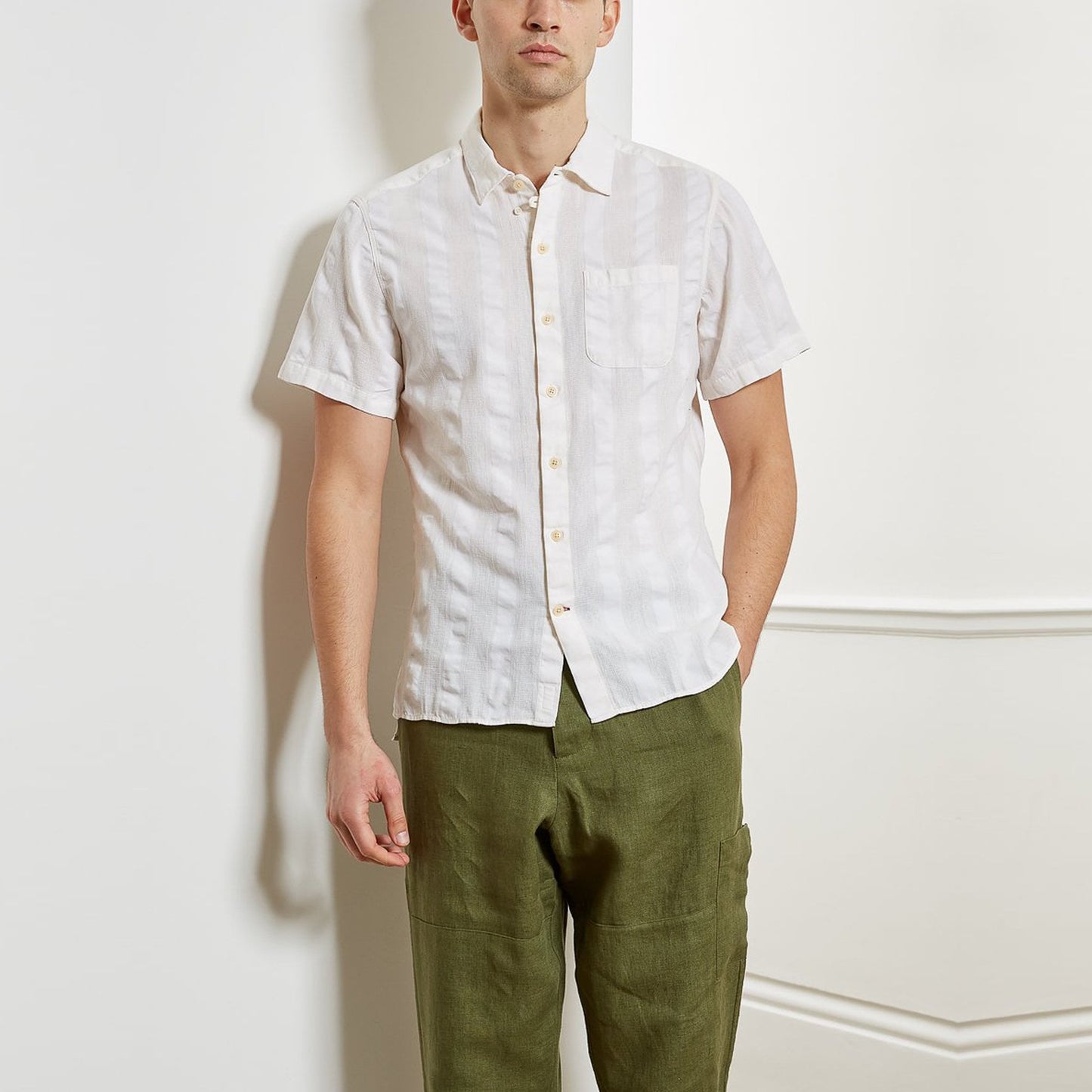 Hawaiian - Seersucker Shirt - Cream