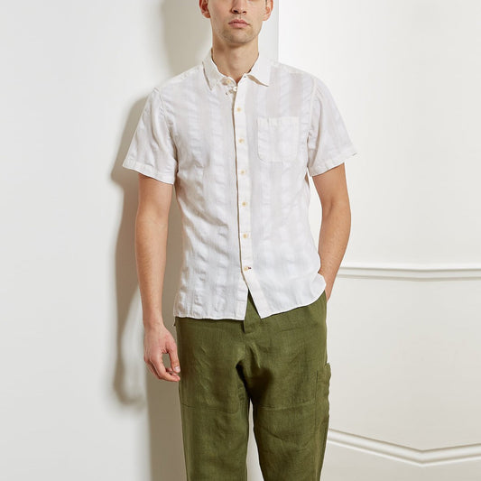 Hawaiian - Seersucker Shirt - Cream