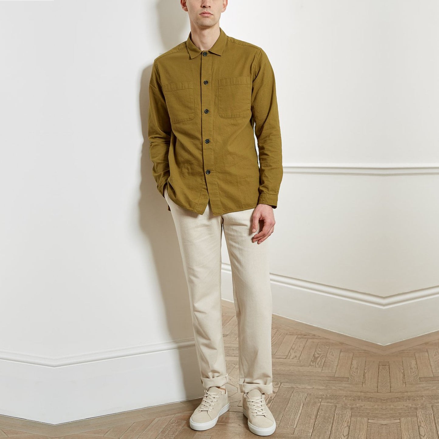 - Eltham - Organic Cotton Overshirt - Ochre