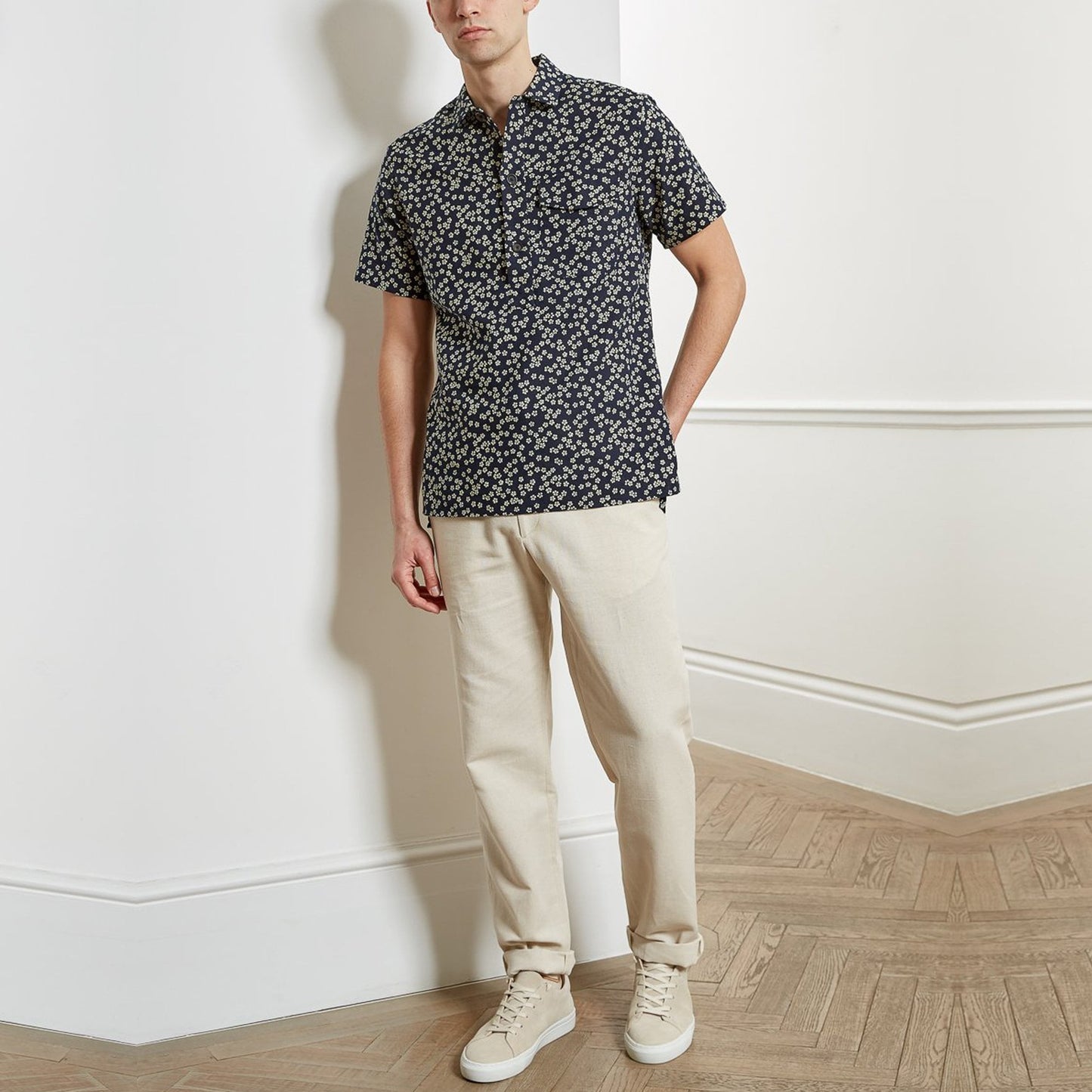 - Dock - Popover Floral Shirt - Navy