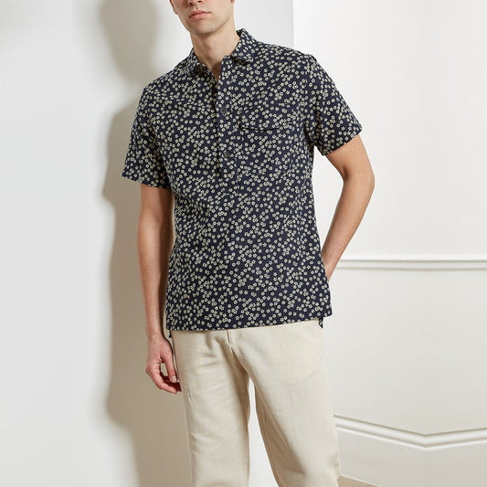 - Dock - Popover Floral Shirt - Navy