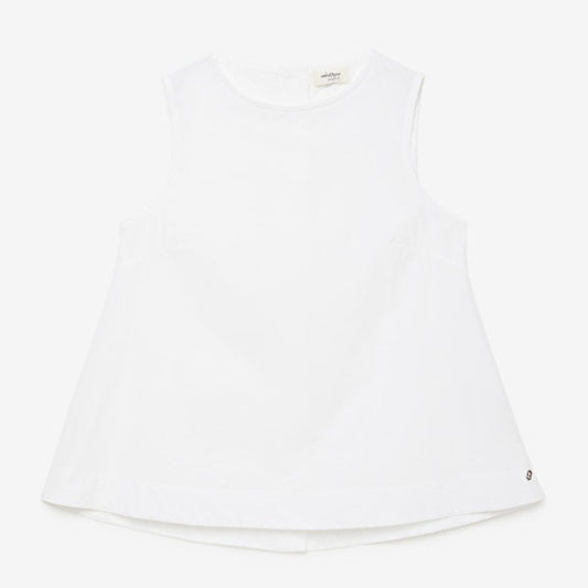 - Sleeveless Poplin Top - White