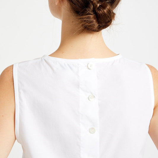 - Sleeveless Poplin Top - White