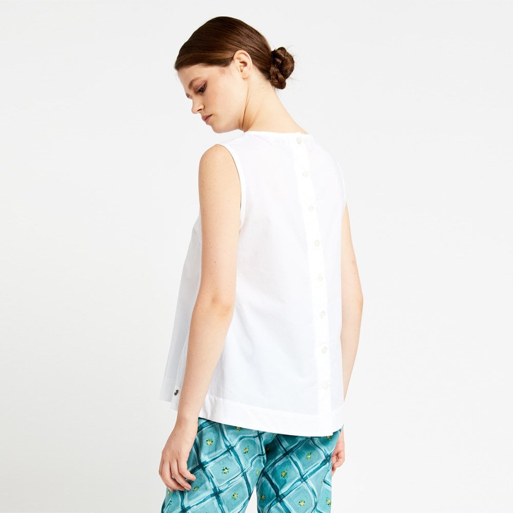 - Sleeveless Poplin Top - White