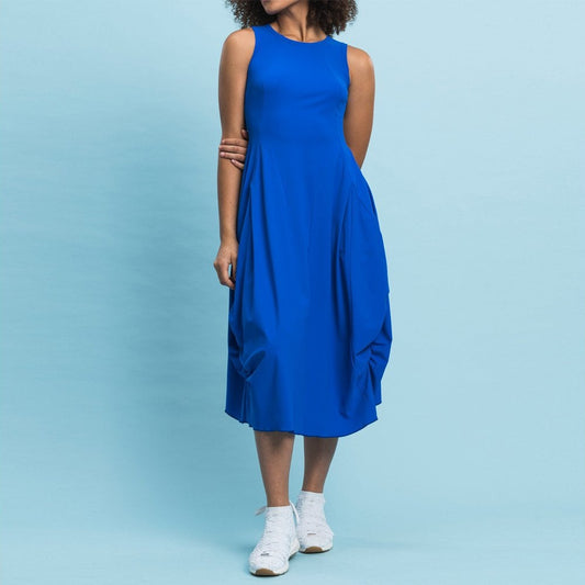 - At Length - Sleeveless Jersey Balloon Dress - Blue