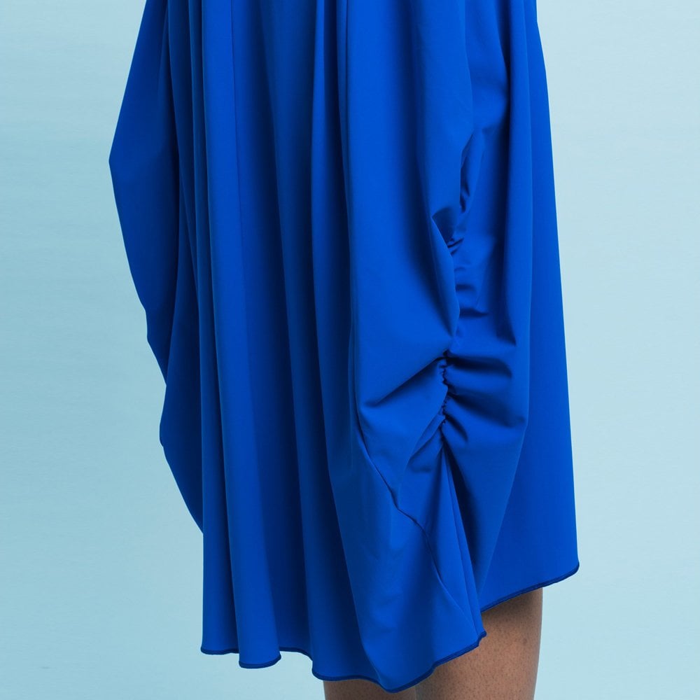 - At Length - Sleeveless Jersey Balloon Dress - Blue