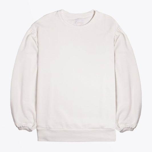 - Balloon Sleeve Sweatshirt - Cream