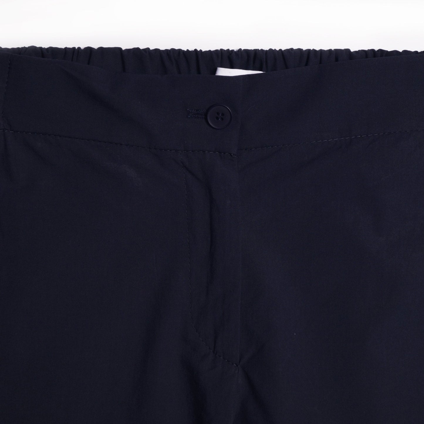 - Cotton Slim-Leg Trousers - Navy