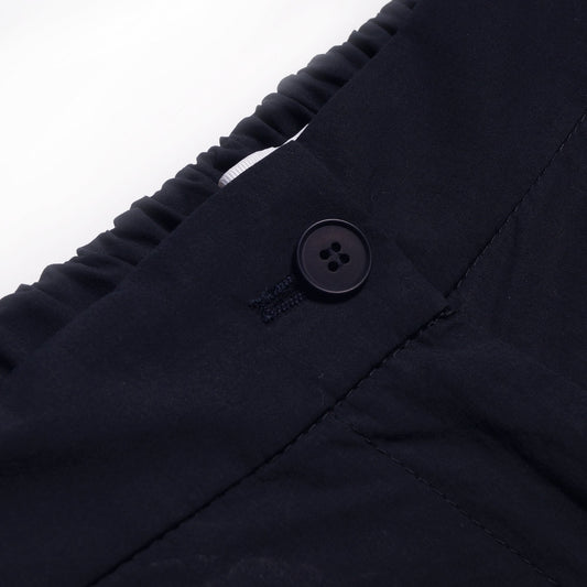 - Cotton Slim-Leg Trousers - Navy