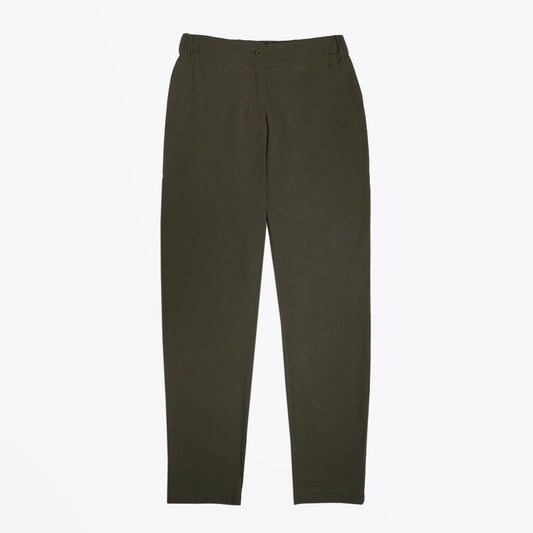 - Cotton Slim-Leg Trousers - Green