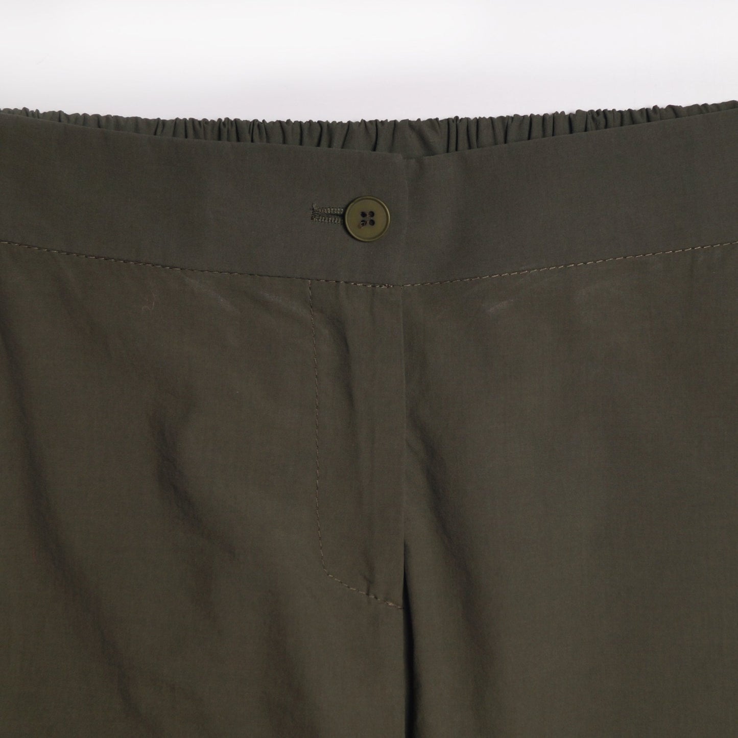 - Cotton Slim-Leg Trousers - Green