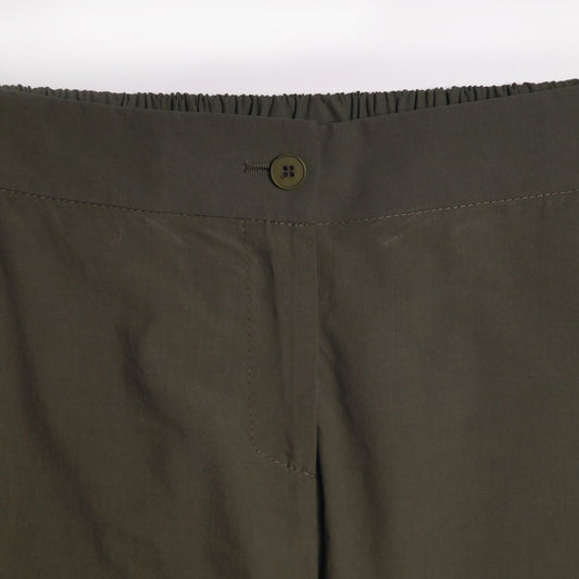 - Cotton Slim-Leg Trousers - Green