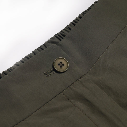 - Cotton Slim-Leg Trousers - Green