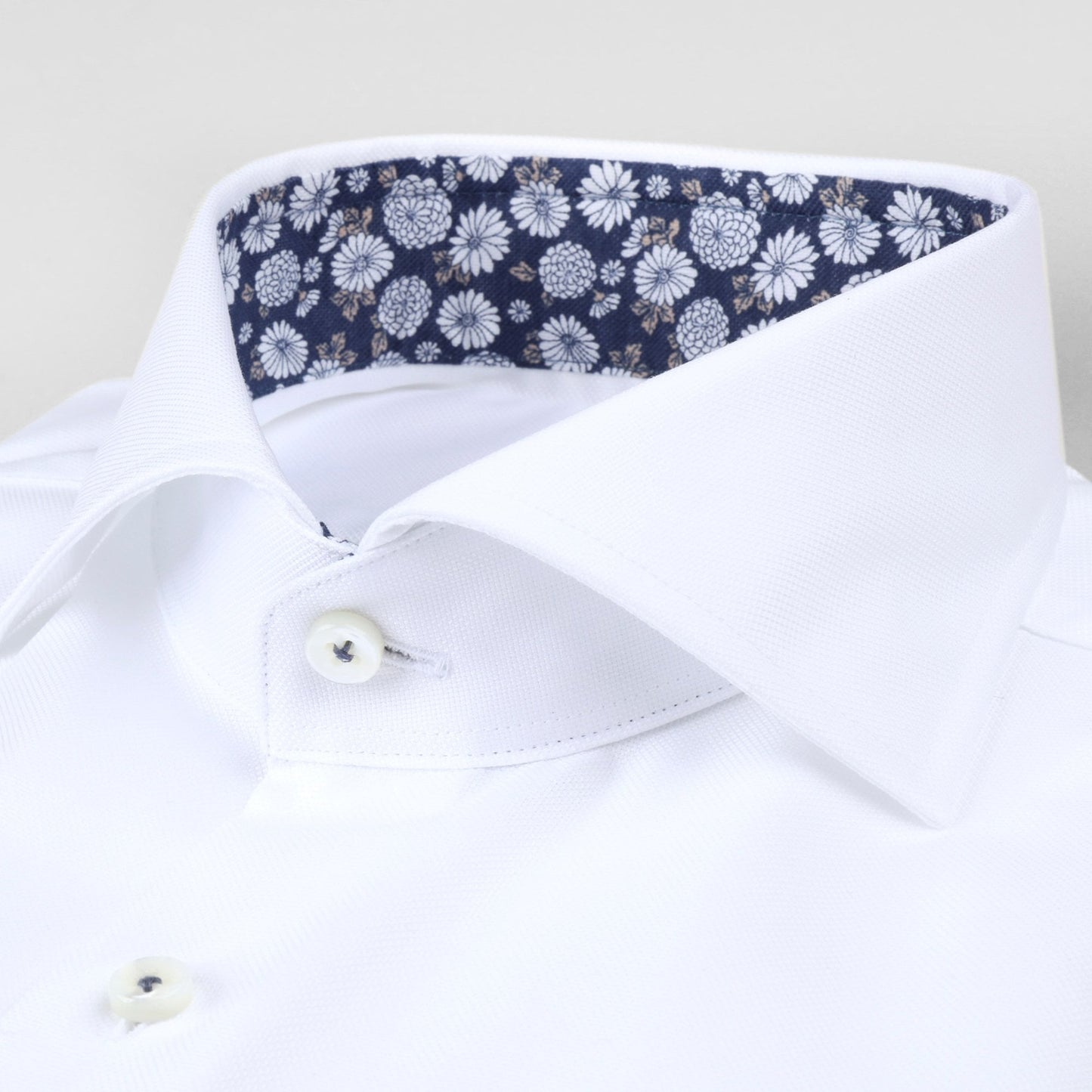- Slimline Contrast Inlay Shirt - White