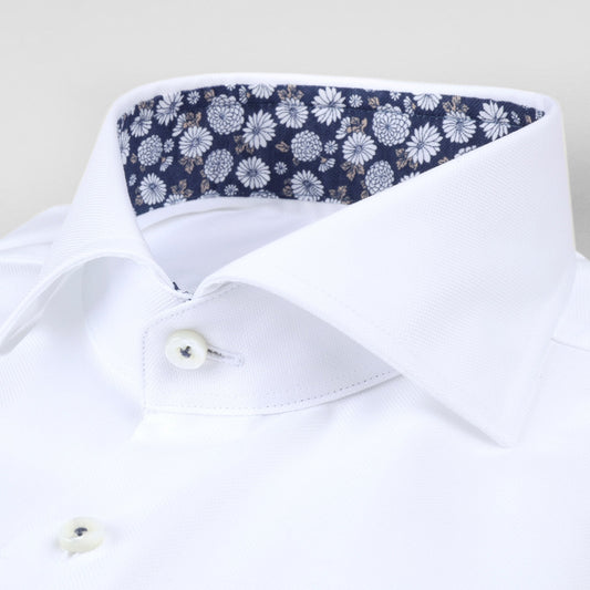 - Slimline Contrast Inlay Shirt - White