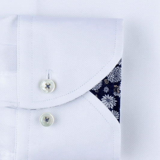 - Slimline Contrast Inlay Shirt - White