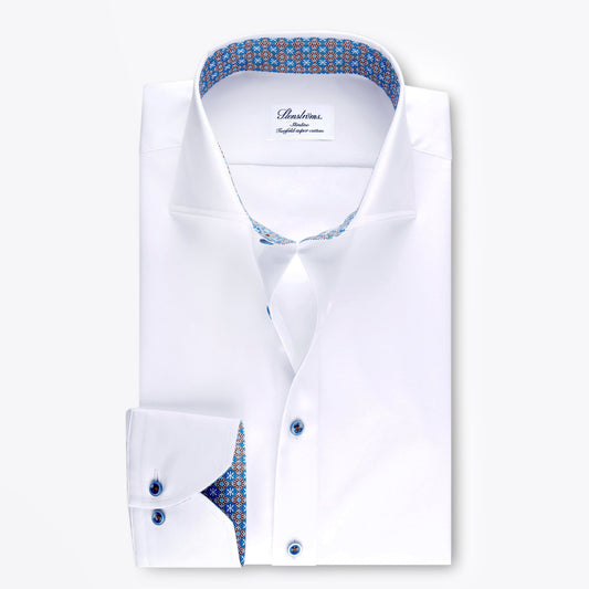 - Slimline Medallion Contrast Shirt - White