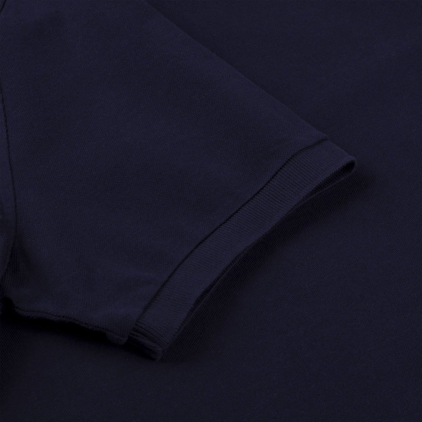 - Cotton Contrast Inlay Polo - Navy