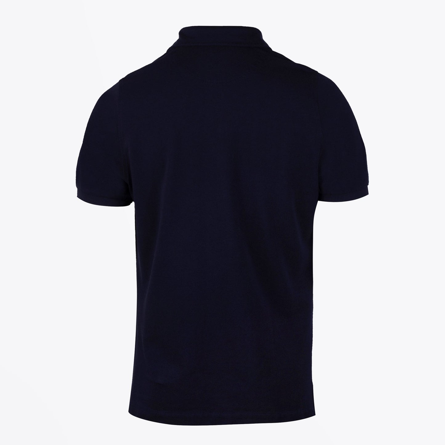 - Cotton Contrast Inlay Polo - Navy
