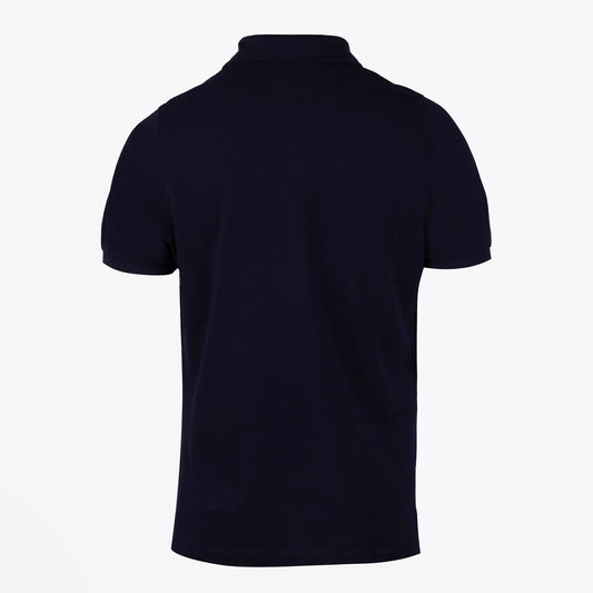 - Cotton Contrast Inlay Polo - Navy