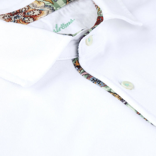 - Cotton Contrast Inlay Polo - White