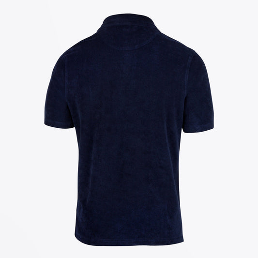 - Cotton Terry Pique Polo - Navy