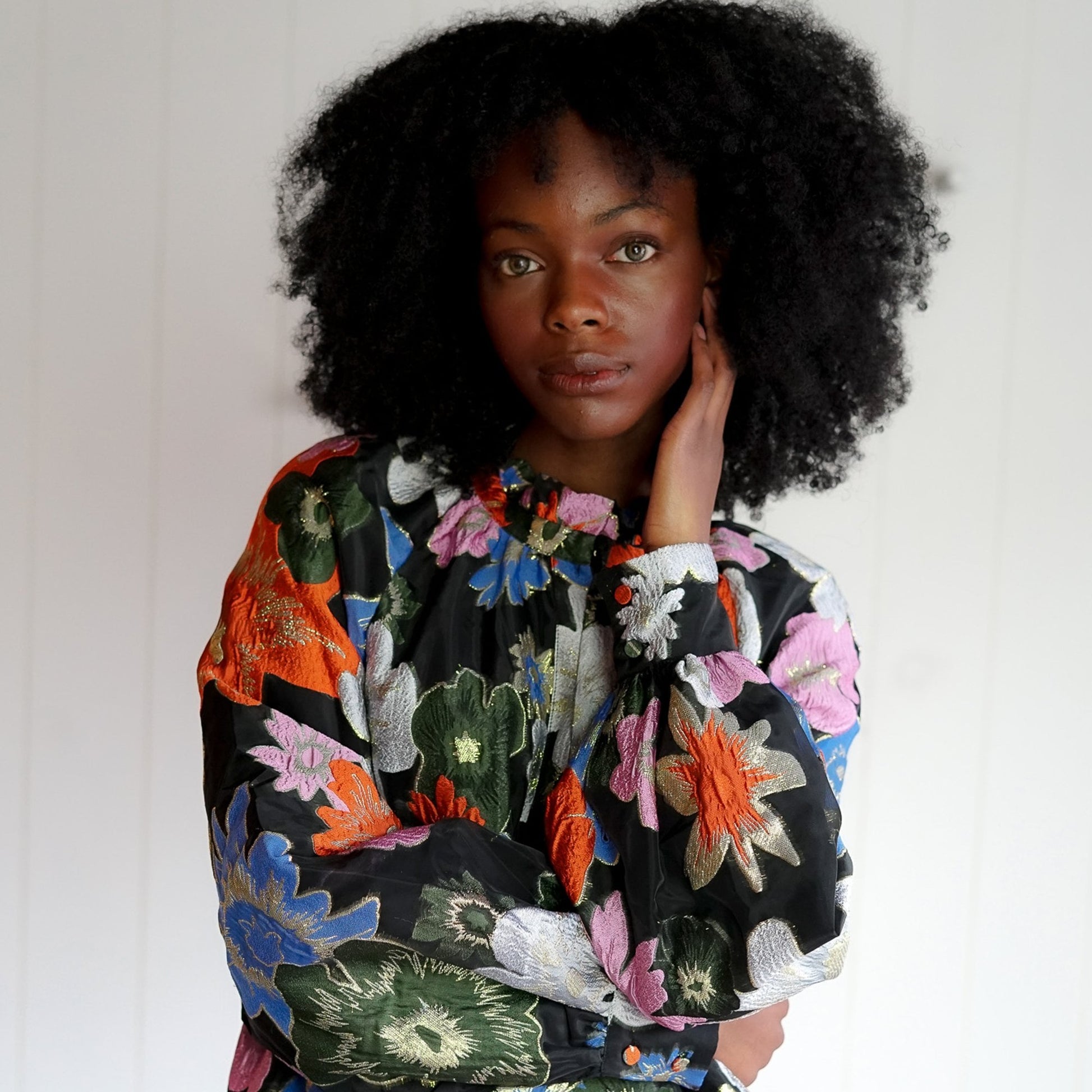 Stine Jasmine - Embroidered Floral Dress - Black/Multi