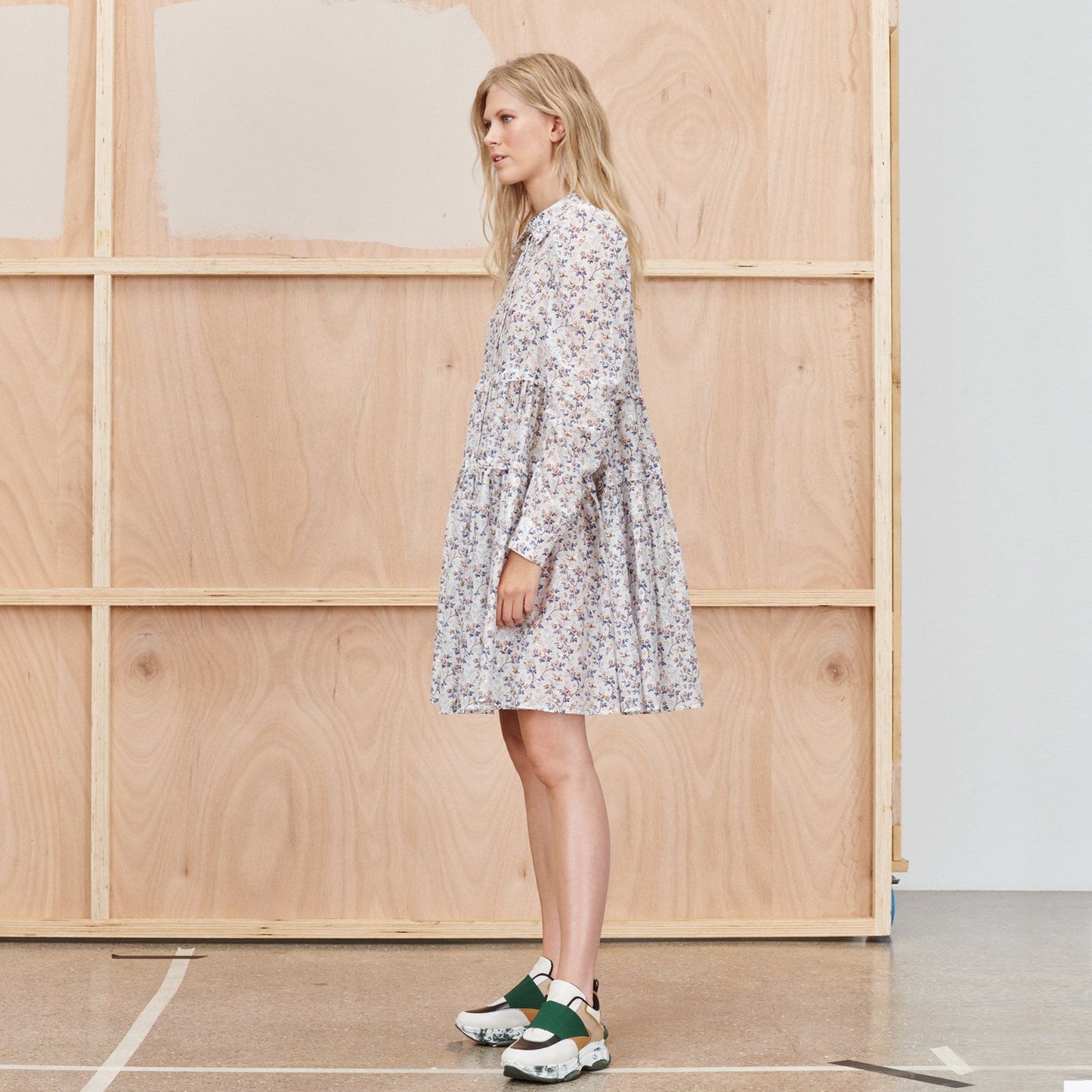 - Triangle - Floral Print Dress - Ivory