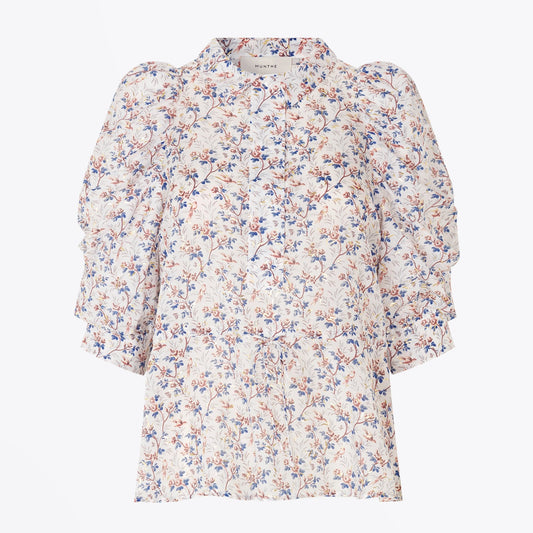 - Tassel - Floral Print Top - Ivory