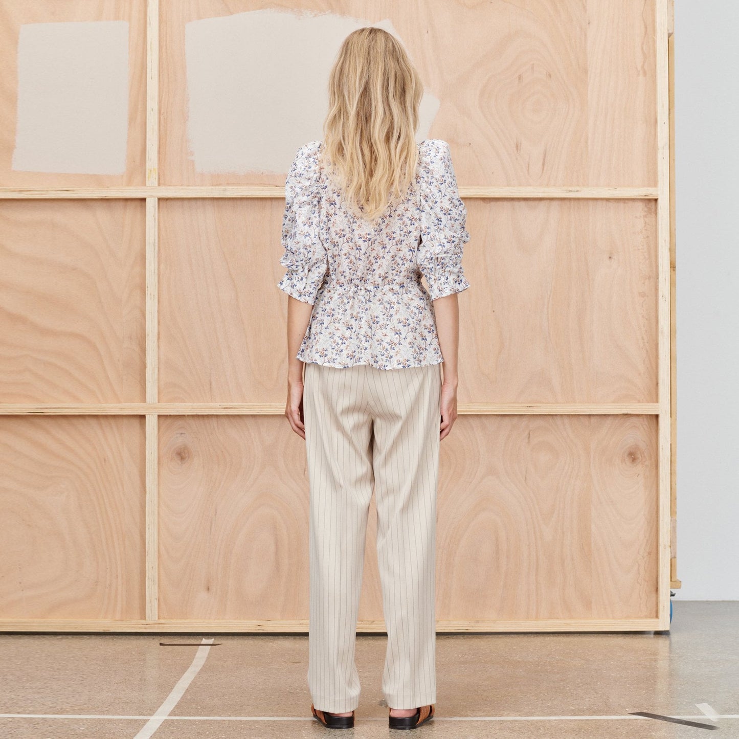 - Tassel - Floral Print Top - Ivory