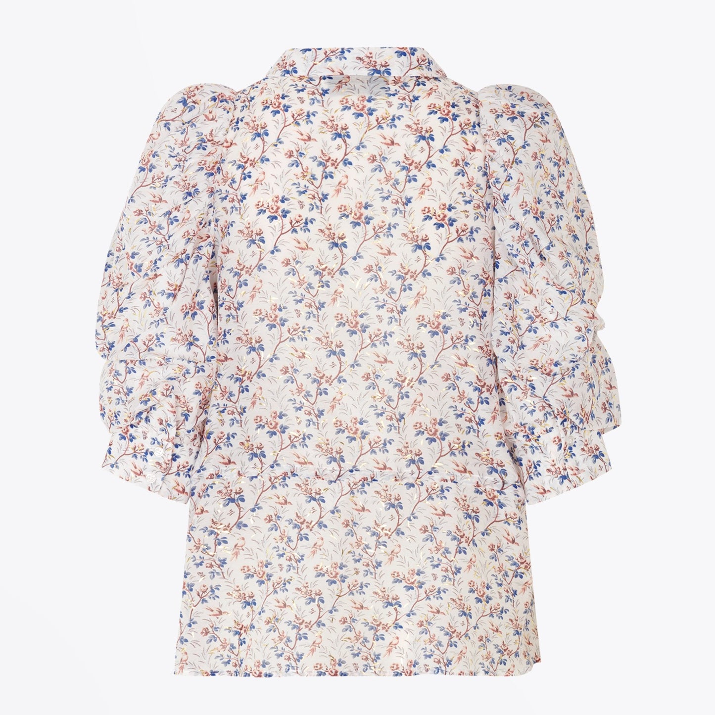 - Tassel - Floral Print Top - Ivory