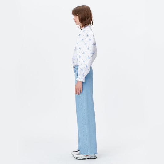 - Tosca - Bird Print Shirt - White