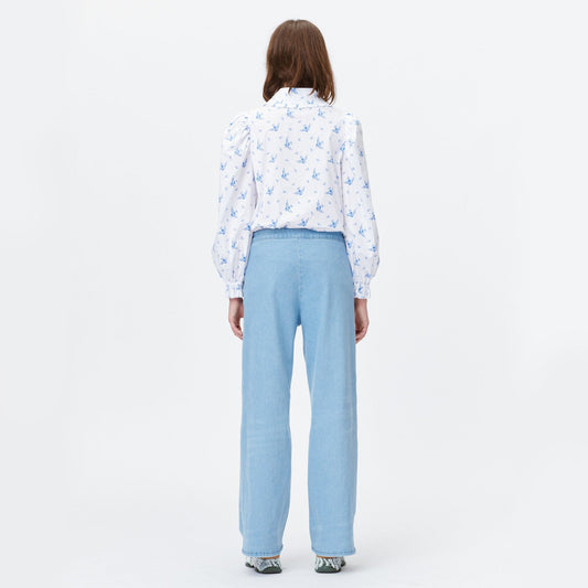 - Tosca - Bird Print Shirt - White