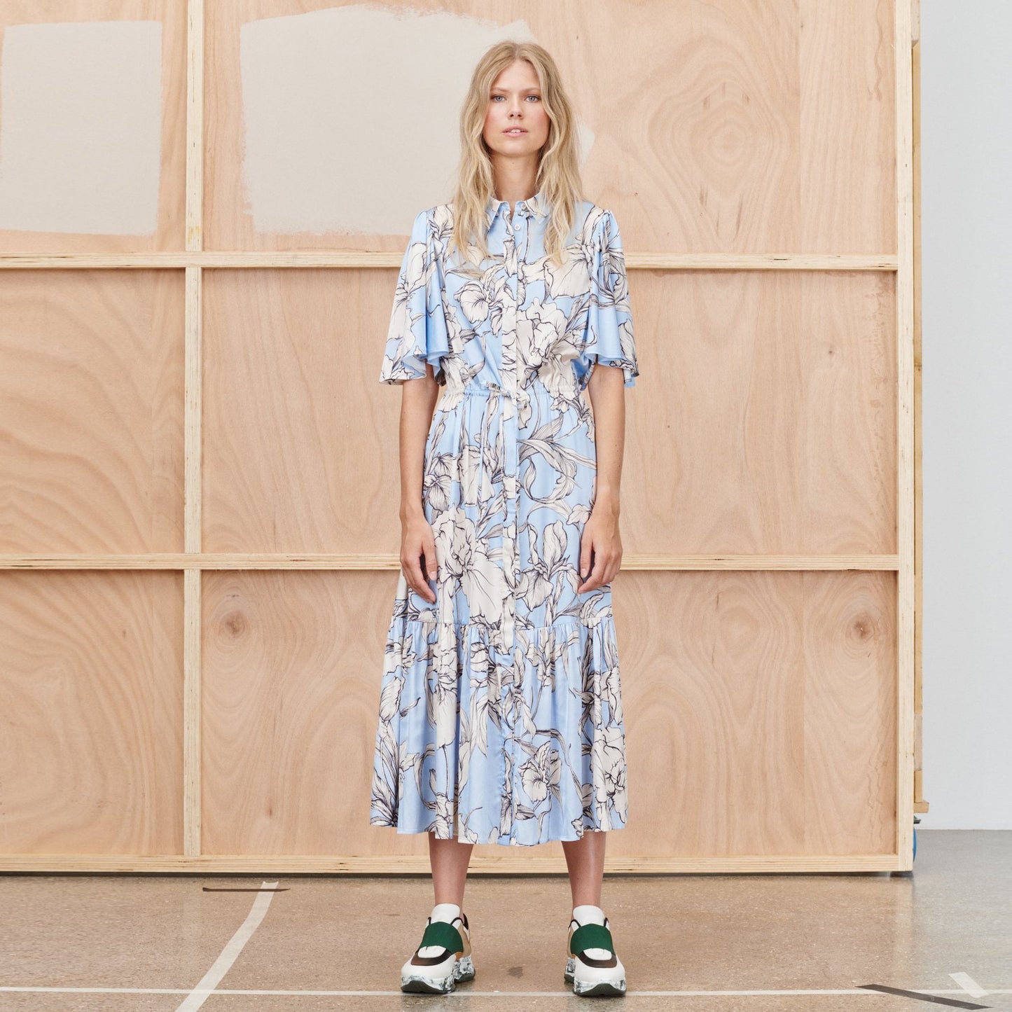 - Tanta - Midi Printed Dress - Blue