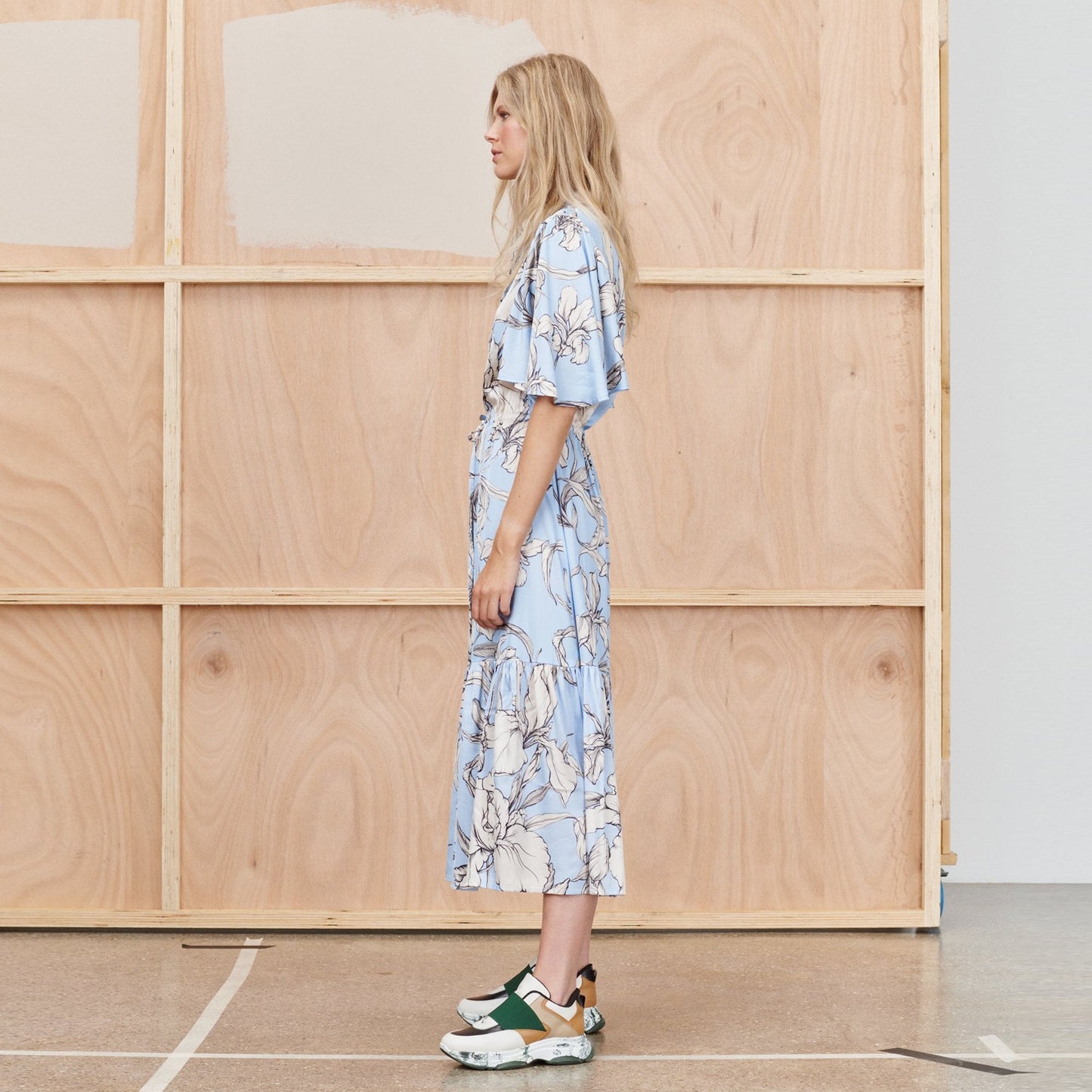 - Tanta - Midi Printed Dress - Blue