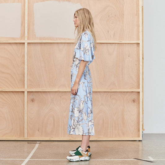 - Tanta - Midi Printed Dress - Blue